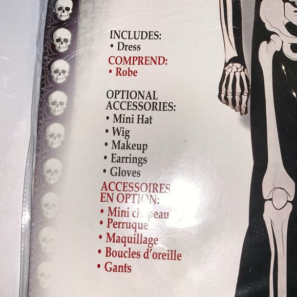 Skeleton Long Dress Costume Forum Novelties Bone Collection OS up to Size 14/16 - Picture 5 of 10